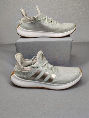 Adidas Cloudfoam Athletic Sneakers - Women's Size 7 Light Mint / White